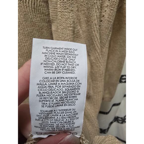 Cabi tan knit long sleeve duster cardigan hook and eye size medium - Picture 8 of 12